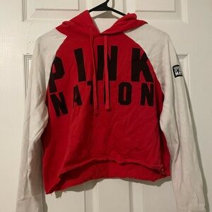 PINK - Red Cropped Hoodie